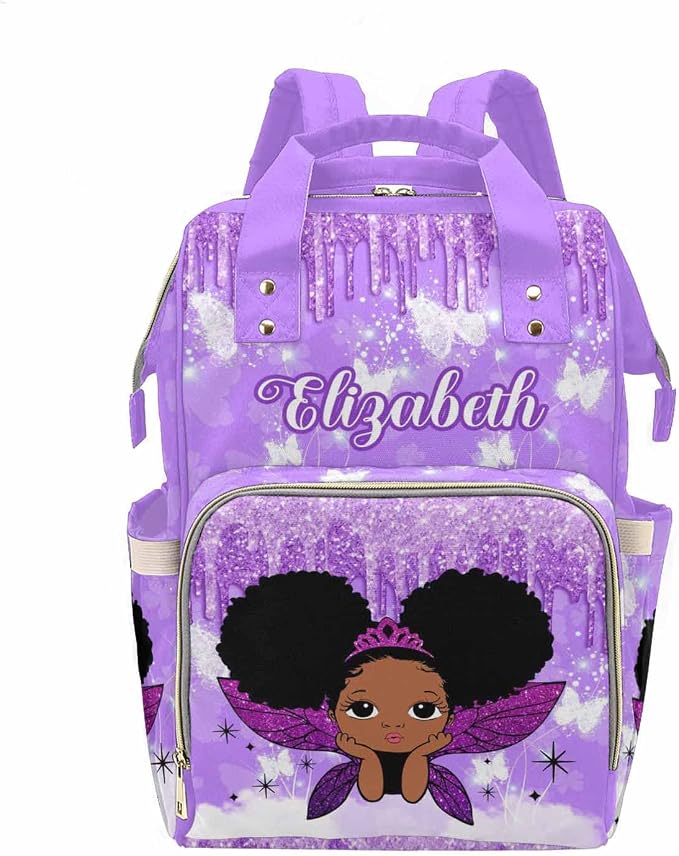 MyPupSocks Diaper Bag Personalized with Name, Multifunction Custom Diaper Bag Nursing Baby Bags Nappy Bag for Baby Girl Boy, Large Capacity Shoulder Bag Casual Daypack Travel Backpack for Mom - Image 4