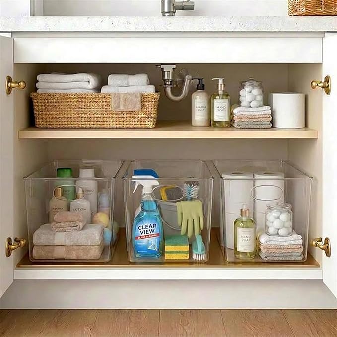 Sorbus Clear Storage Bins 4 Pack Extra Large – BPA-Free Clear Bins for Organizing Pantry, Toys & Laundry | Clear Storage Containers with Handles, 13.75x9.75x8.75 - Image 7