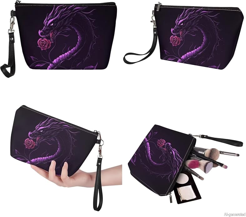 GIFTPUZZ Women Top Handle Bags Handbags with Zipper Leather Wallet Cash Card Phone Holder and Makeup Bag Set 3pcs - Image 6