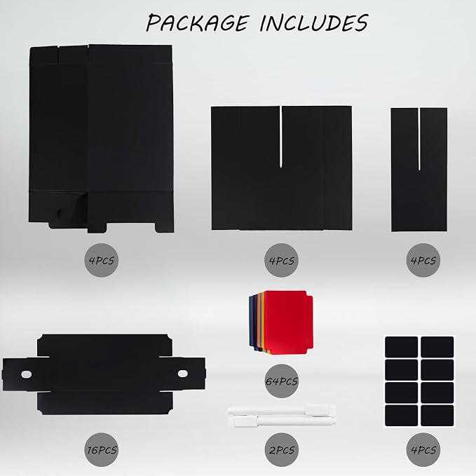4 Sets Trading Card Storage Boxes, Includes 16-750 CT Boxes & 64 Dividers, 12000+ Trading Cards Organizer for Collectible Card Games, Sports Cards, TCG, with Labels & Pen - Image 3