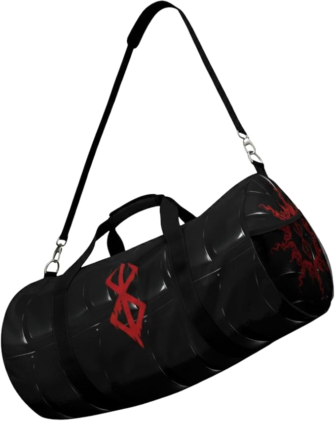 Anime Gym Bag for Women Men - Large Capacity Waterproof Workout Fitness Travel Sports Bags Fashion Street Camping Expandable Carry On Duffle Bag For Couple (Black Berserk) PTY by CrownLimitedSupply