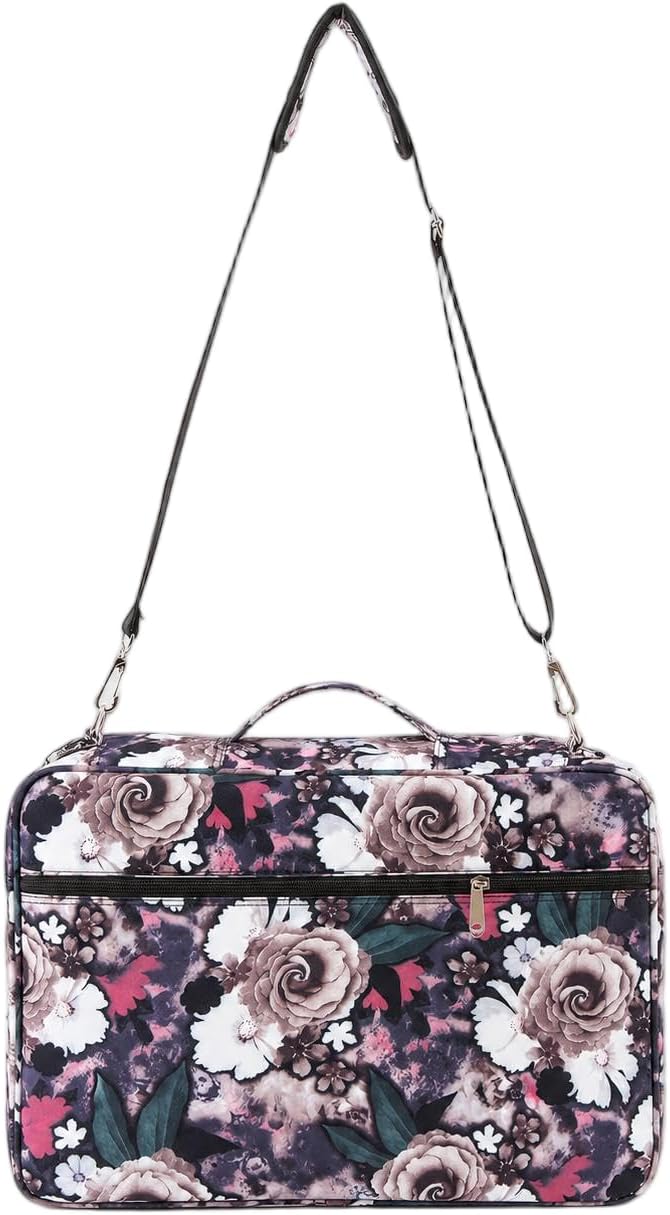 480 Slots Colored Pencil Case Organizer with Shoulder Strap | Twill Oxford fabric case for 480 pencils or 320 gel pens, with 4 layers, 2 outer pockets, handle, and removable strap. - Image 7
