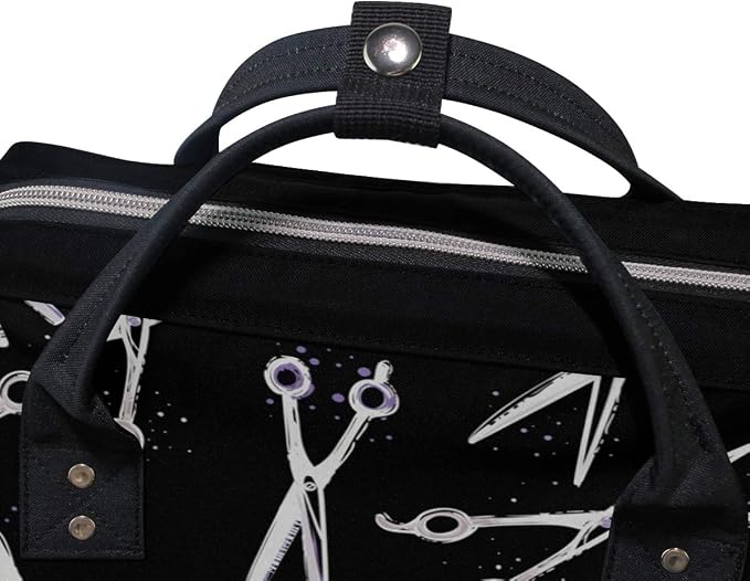 Scissors Print Diaper Bag Backpack, Waterproof, Large Capacity, Multi-function Travel Backpack, Hair Stylist Bag - Image 4