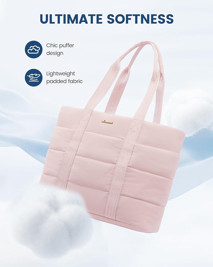 LOVEVOOK Diaper Bag Tote, 15.6 Inch Puffer Diaper Bag, Waterproof Travel Diaper Tote with Changing Pad Pacifier Case - Image 3