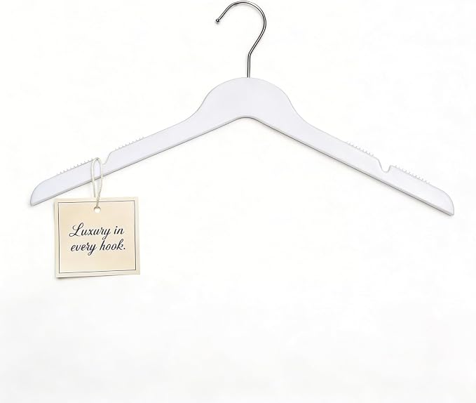 All Hung Up Hangers Slim Plastic Clothes Hangers, Space-Saving Design with Non-Slip Grip, Durable for Everyday Use, White, 18 pcs by PerfectlyCloseted