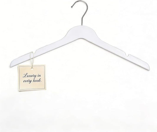 All Hung Up Hangers Slim Plastic Clothes Hangers, Space-Saving Design with Non-Slip Grip, Durable for Everyday Use, White, 18 pcs by PerfectlyCloseted