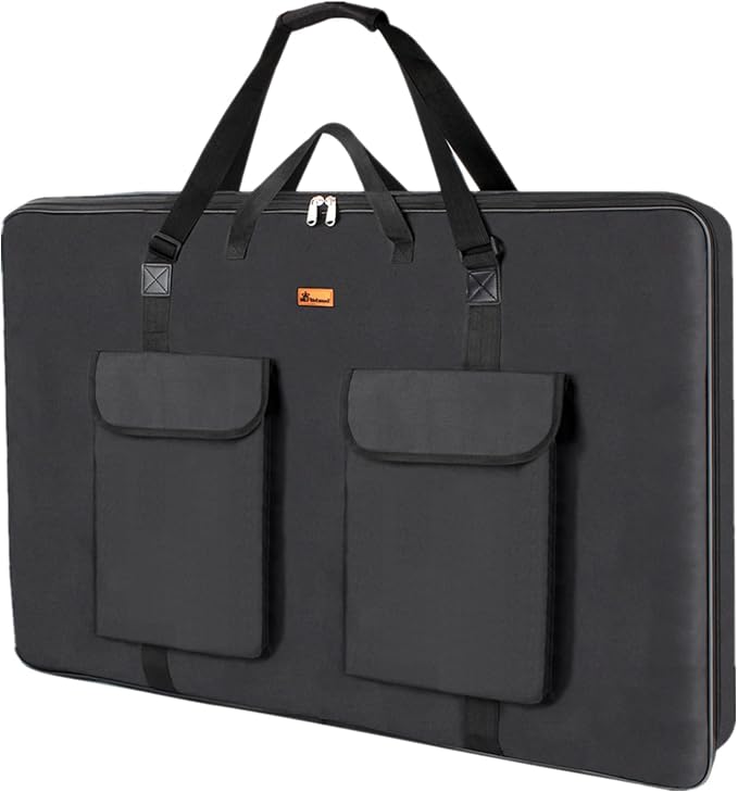 TreochtFUN Art Portfolio Bag 24 x 36.5 In - Large Artwork Case with Strap | Artist Portfolio with Tote & 7 Pockets - Organize Supplies Zippered Folder for Artwork, Posters, Paintings, Photography by TreochtFun