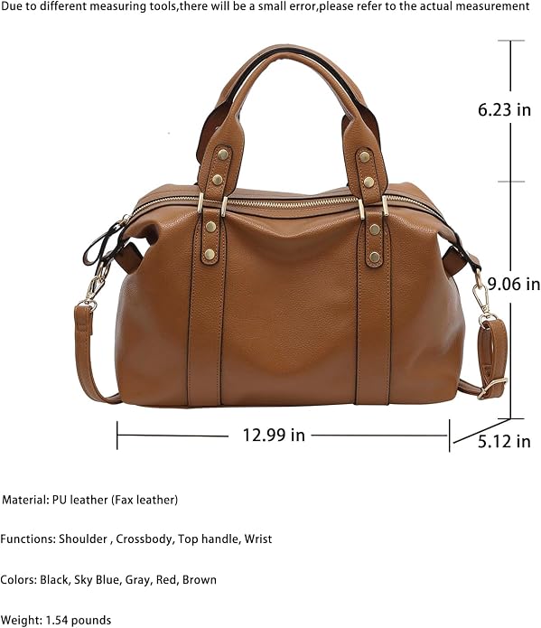 Handbags and Purses for women Vegan Leather Tote Bag for Women Satchel Shoulder Bags Travel Purse with Compartments - Image 5