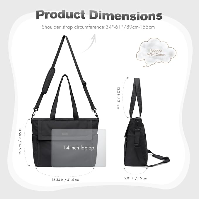 14L Puffer Diaper Bag Tote, Large Capacity Travel Diaper bags, Crossbody Hospital Bag for mom - Image 5