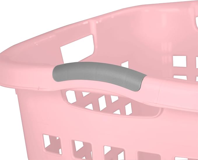 Sterilite 4-Pack Ultra Easy Carry Laundry Basket, Plastic Clothes Hamper Bin w/Comfort Grip Handles & Rim, 2.1 Bushel Capacity, Pink Frost - Image 6