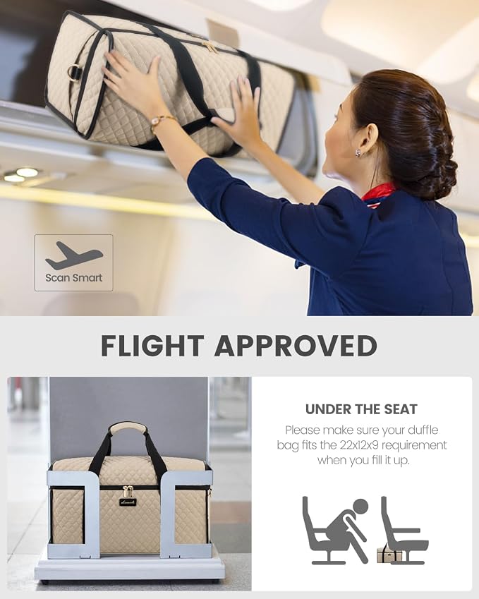 LOVEVOOK Travel Duffle Bag - Weekender & Overnight Bag with Toiletry & Wet Pocket, Carry-On Size, 3pc Set - Image 5