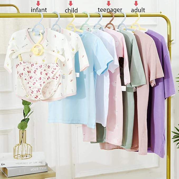 Baby Clothes Hangers 20 Pack Plastic Kids Hangers Space Saving for Closet | ellow Hanger for Toddler Girl and Boy - Lightweight Anti-Slip Cascading Padded Slim Extendable Adjustable Pants Bear Hangar - Image 7