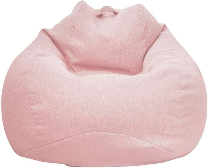 Stuffed Animal Storage Bean Bag Cover (No Filler) Extra Soft Beanbag Seat Chair Covers-Cotton Linen Memory Foam Beanbag Replacement Cover for Adults Children without Filling by ChenLee