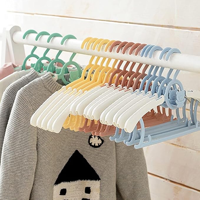 Baby Clothes Hangers 20 Pack Plastic Kids Hangers Space Saving for Closet | ellow Hanger for Toddler Girl and Boy - Lightweight Anti-Slip Cascading Padded Slim Extendable Adjustable Pants Bear Hangar - Image 9