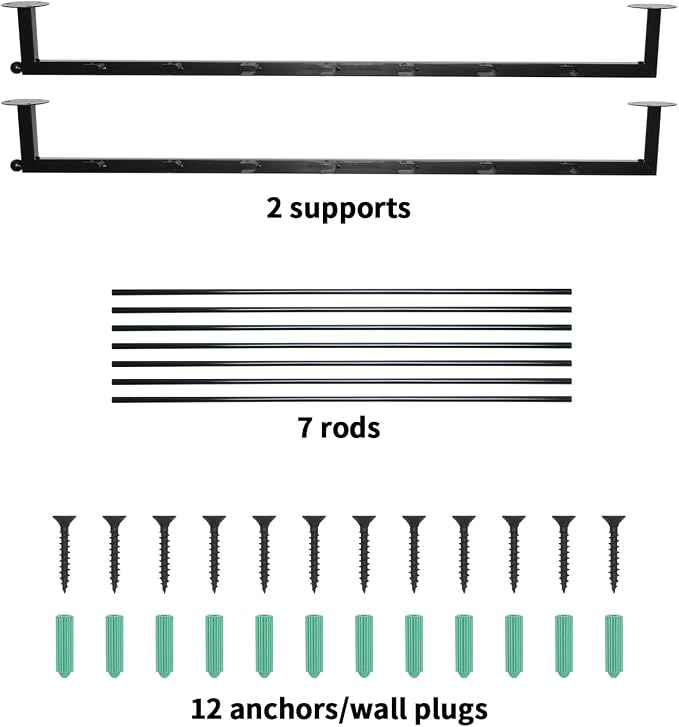ikare Ribbon Storage Organizer,Wall Mounted Ribbon Organizer,Wrapping Paper Rack,7-Tier Metal Ribbon Storage for Craft Room,Flower Shop,Christmas Gift Wrapping Paper - Image 8