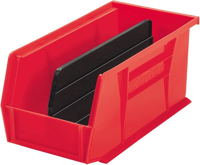 Akro-Mils 40260 Plastic Length Dividers for AkroBins Stackable Storage Bins Model 30260, Custom Storage Inserts for Tools, Crafts & Supplies, Black (Pack of 30) - Image 2