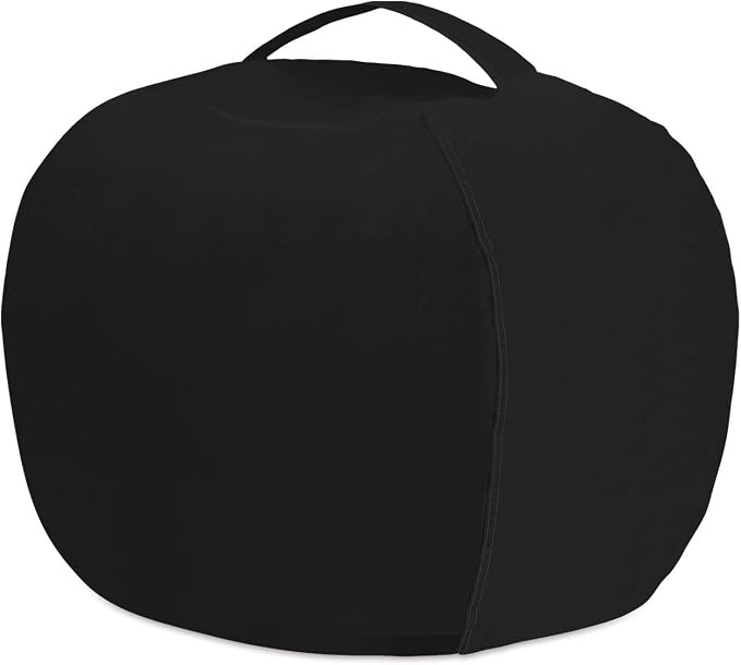 Posh Stuffable Kids Stuffed Animal Storage Bean Bag Chair Cover - Childrens Toy Organizer, Medium 27" - Solid Black - Image 7