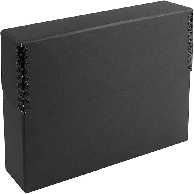 Lineco Archival Document Storage Box, Black, 15.5" x 10.5" x 2.5" | Legal-Sized, Metal Edge, Acid-Free Boxboard Case, Organize Files, Prints, Photos by Lineco