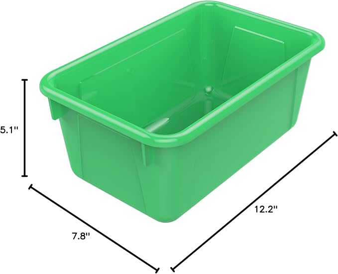 Storex Small Cubby Bins – Plastic Storage Containers for Classroom, 12.2 x 7.8 x 5.1 inches, Class Green, 5-Pack (62417A05C) - Image 11