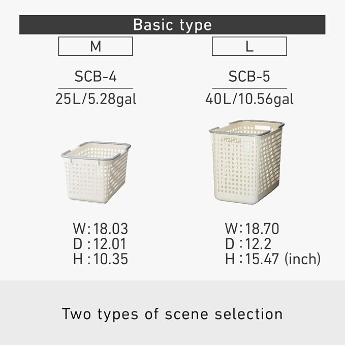 Like-it │SCB-5 │Daily use Inside or Outside. Movable Handles Make it Easy to Carry Around | Portable Large Basket for Kitchen, Laundry and Kids Room | 18.7 x 12.2 x 15.47 | White | 10.57 gal - Image 3