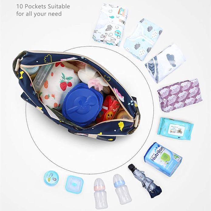 Diaper Tote Bag Organizer, Large Capacity Shoulder Bag Baby Portable Nappy Handbag Crossbody Bags - Image 8