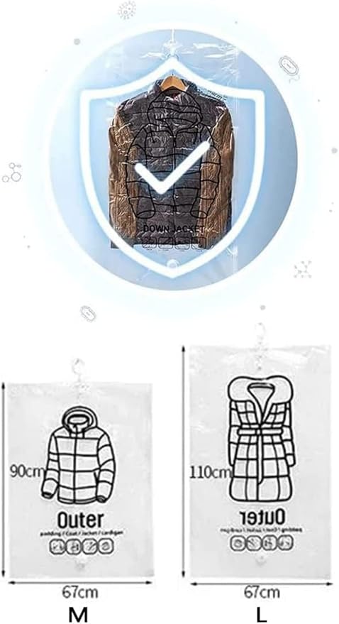 2023 Hanging Compressible Storage Bag -【New Version】Vacuum Storage Bags w/ Manual Air Seal Tight Pump, Reusable Space Saving Storage Bags for Clothes Vacuum Organizer Home Closet Organization (Large, 5PCS) - Image 7