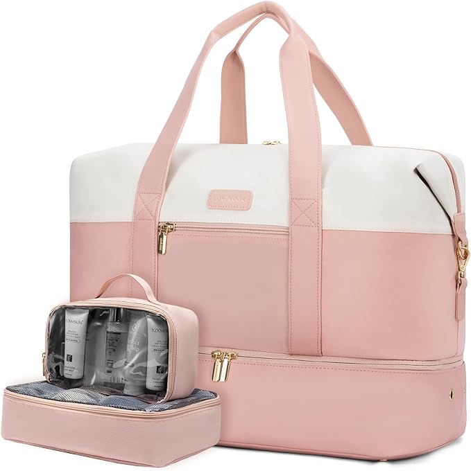 LOVEVOOK Weekender Bag for Women, Large Duffle Bag for Travel with 2 Packing Cubes, Carry on Overnight Bag with Shoe Compartment, Mom Hospital Bags for Labor and Delivery by LOVEVOOK