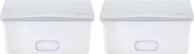 Ubbi Set of 2 Baby Wipes Dispensers with Weighted Plates and Secure Seals, Nursery and Baby Registry Essential to Keep Wipes Fresh and Changing Table Organized, Gray | Rubber Seal Keeps Wipes Fresh, Non-Skid Feet, Holds Standard Pack of Wipes, Baby Cha... by Unknown