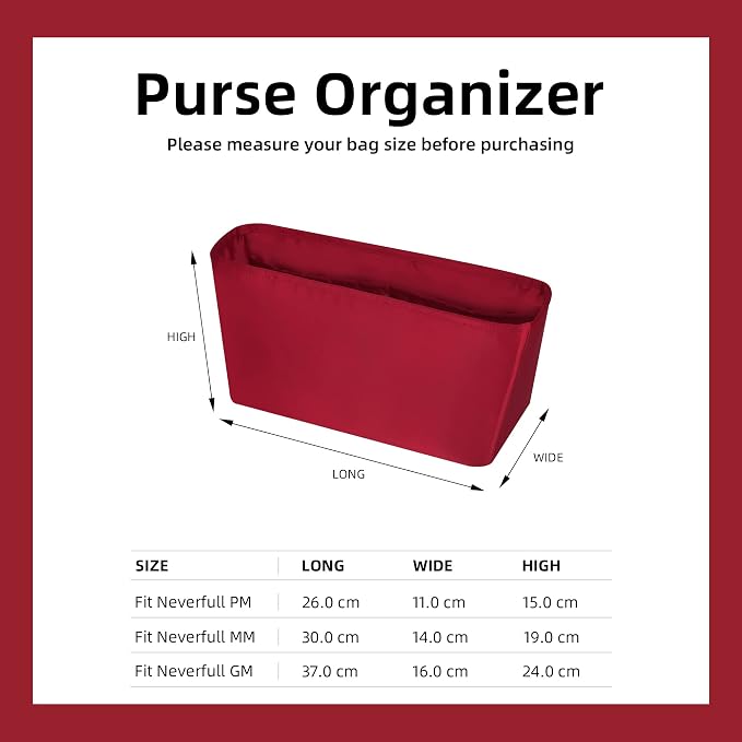DGAZ Purse Organizer Insert Fits Neverfull-Bags，Silk Bag Organizer，Luxury Handbag & Tote Shaper（GM） | Soft and Lightweight,Perfect Fit,Multi-pocket Storage,Bag Protector,Luxury Bag Care,Handmade,for Smooth Bag Organizer - Image 6
