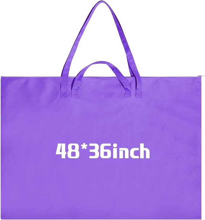 Abbylike 1 Pcs 48 x 36 Inch Art Portfolio Bag Large Size Art Supply Bag with Nylon Shoulder Waterproof Poster Board Painting Drawing Sketch Storage Carry Case for Artwork Gift Supplies (Purple) by Abbylike