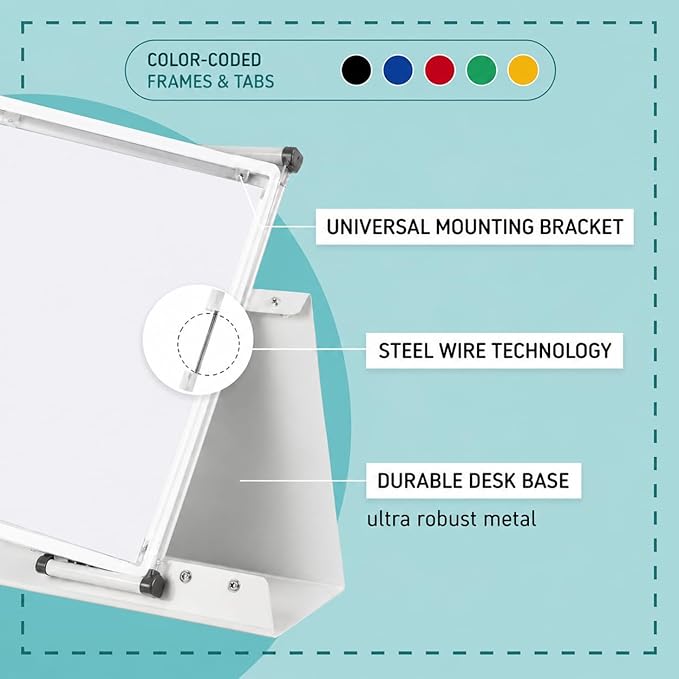 Tarifold Desktop Reference Display System, 40 Pockets, Expandable, White | 40 Double-Sided PVC Pockets, Holds 80 Letter-Size Sheets, Sturdy Metal Base, Quick-Find Indexing, Quick and Easy to Assemble - Image 3