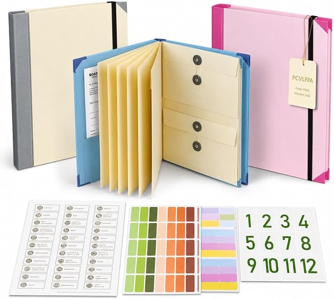 In Case I Die Binder Organizer with Labels End of Life Planner Estate Planning Folder for Important Documents Family Records Emergency Home Management Folio Pockets Travel(3pcs) by Unknown