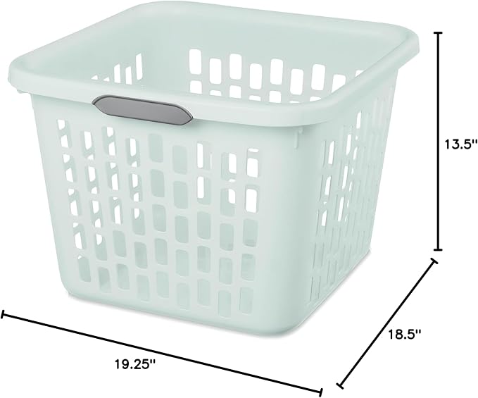 Sterilite Laundry Basket, Plastic Clothes Hamper, Large Square Bin with Comfort Grip Handles and Reinforced Rim, 1.5 Bushel Capacity, Mint, 18 Pack - Image 7