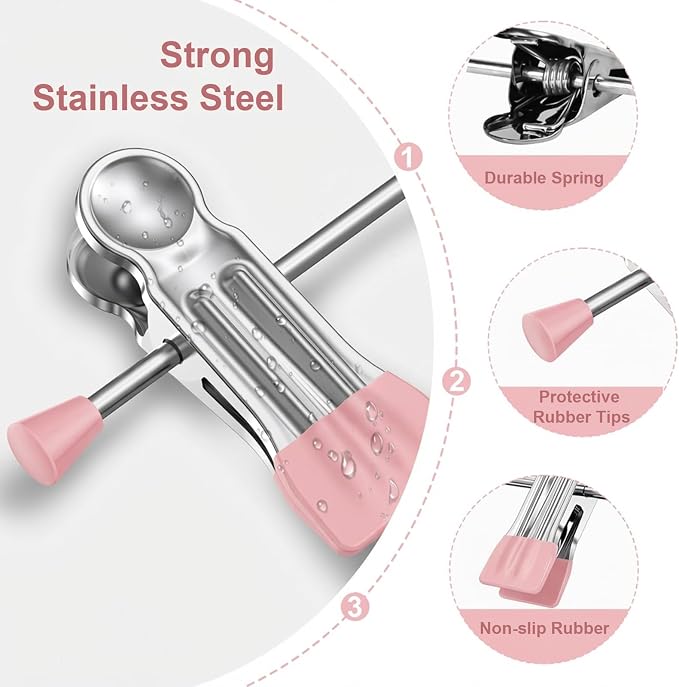 POZEAN Pants Hangers with Clips for Women 50 Pack, 12Inch Adjustable Heavy Duty Skirt Hangers, Space Saving Non-Slip Shorts Jeans Trousers Clothes Hangers, Pink - Image 6