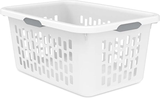 2-Bushel Plastic Laundry Hamper with 4 Ergonomic Handles – BPA-Free, Spacious Design for Household Use, White by Unknown