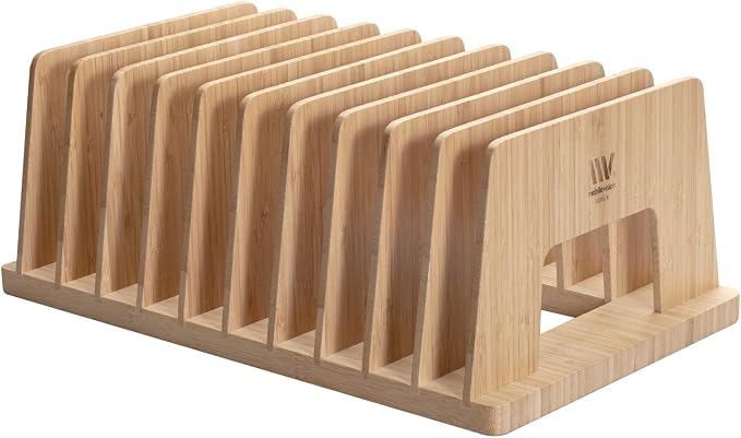 MobileVision Bamboo Desktop File Folder Organizer and Paper Tray, 10 Slots - Image 4