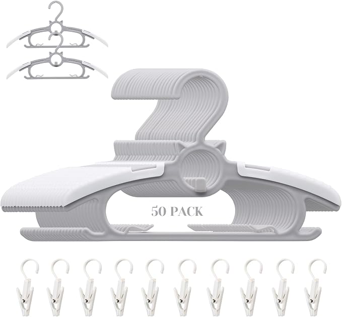 Baby Nursery Closet Hangers,30Pack Space Saving Kids Hanger Grey | Non-Slip Toddler Clothes Hangers,11-14" Adjustable Plastic Infant Hangers for Girl Boy Toddler Kids Child. by Gencuoir