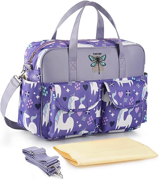 Kamay's Mummy Shoulder Bag Diaper Bag Chic Nappy Changing Bag Tote/Messenger Style Large with Changing Mat, Adjustable Straps by Kamay%27s