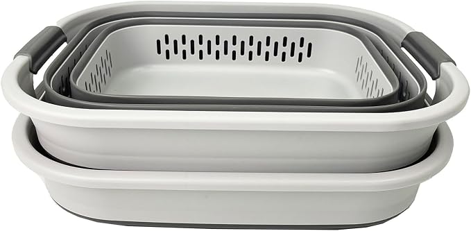 SAMMART 40L (10.5 Gallon) Collapsible Plastic Laundry Basket - Foldable Pop Up Storage Container/Organizer - Portable Laundry Hamper - Space Saving (2, Grey) - Image 5