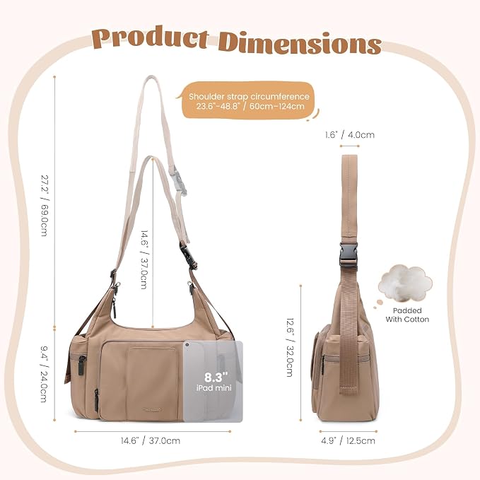 14L Puffer Diaper Bag Tote, Large Capacity Travel Diaper bags, Crossbody Hospital Bag for mom - Image 4