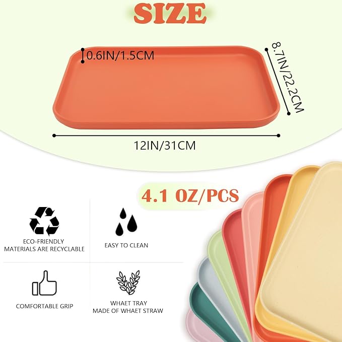 Plastic Art Trays, 10-Pack Large Stackable Activity Crafts Organizer Serving Jewelry Tray for DIY Projects, Painting, Beads, Organizing Supply (12.2 x 8.9 Inches) - Image 2