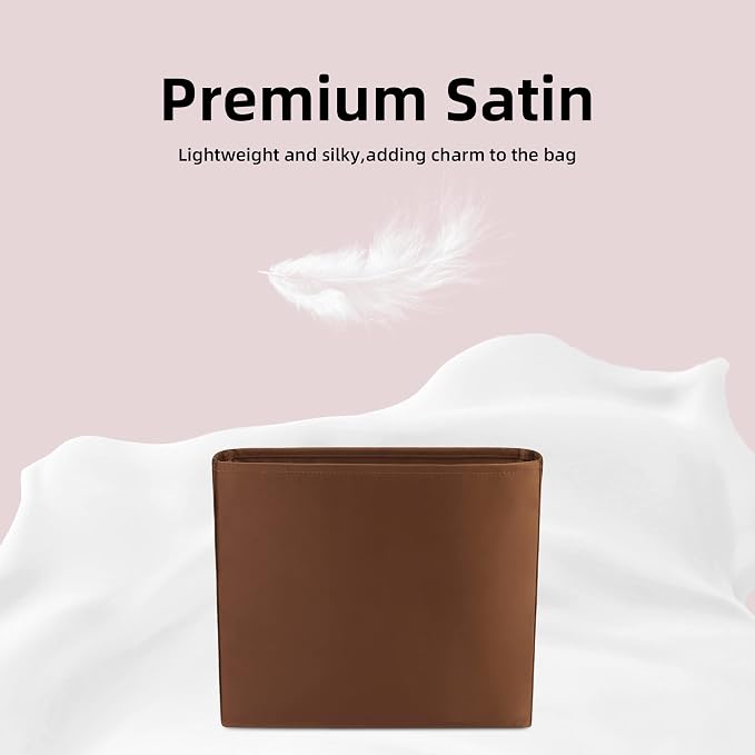 DGAZ Silk Purse Organizer Insert for Evelyne Bag(Gold,TPM) | Soft and Lightweight,Perfect Fit,Multi-pocket Storage,Bag Protector,Luxury Bag Care,Handmade,for Smooth Bag Organizer - Image 8