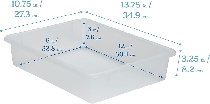 ECR4Kids Letter Size Tray Organizer with Lid, Small, 10-Piece, Clear | Durable plastic, GREENGUARD Gold Certified, 2 gallon capacity, stackable/nestable, easy-lift lids, classroom & home use - Image 2