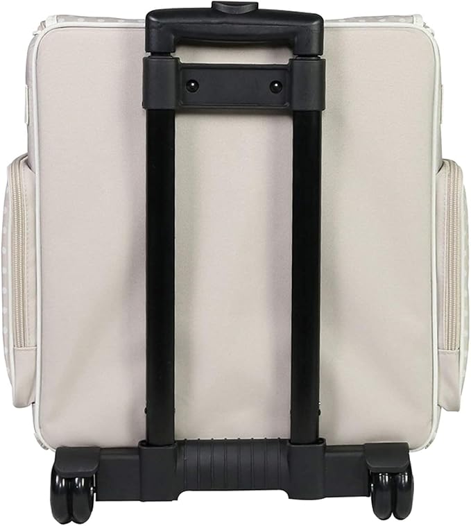 Everything Mary Collapsible Rolling Scrapbook Tote – Tan Dot Craft Bag with Wheels – Portable Storage Organizer for Scrapbooking, Papercraft & Art Supplies - Image 7