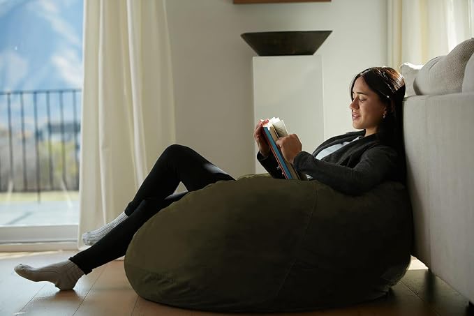 Sofa Sack Bean Bag Chair - Plush, Ultra Soft - Memory Foam Bean Bag Chair with Microsuede Cover - Stuffed Foam Filled Furniture and Accessories for Dorm Room 3 Feet - Olive - Image 5