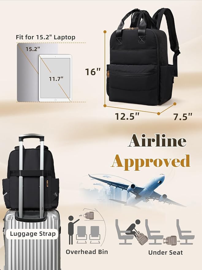 MOMINSIDE Diaper Bag Backpack - Baby Essentials Travel Tote - Baby Diaper Bag, Travel Essentials Baby Bag Diaper Bags with Changing Pad, Stroller Straps，15 Pockets,4 Insulated Pockets,Black - Image 5