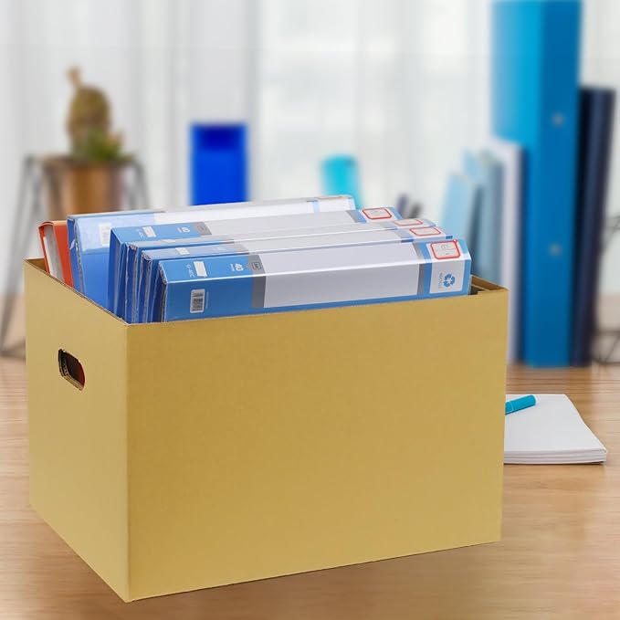 Lineco, Archival Storage Cartons, Acid-Free, 12x15x10 in, Tan, Pack of 5 | Ready-To-Assemble Filing Boxes for Organizing and Storing Documents, Prints, or Photos, Buffered Corrugated Board - Image 5