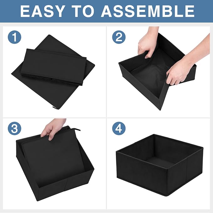 Drawer Organizer Clothes 12 Pack - Odorless Closet Organizers and Storage for Sock Underwear Bra - Dresser Organizador for Bedroom Organization -Nursery Drawer Divider Trays for Baby Clothes - Image 7