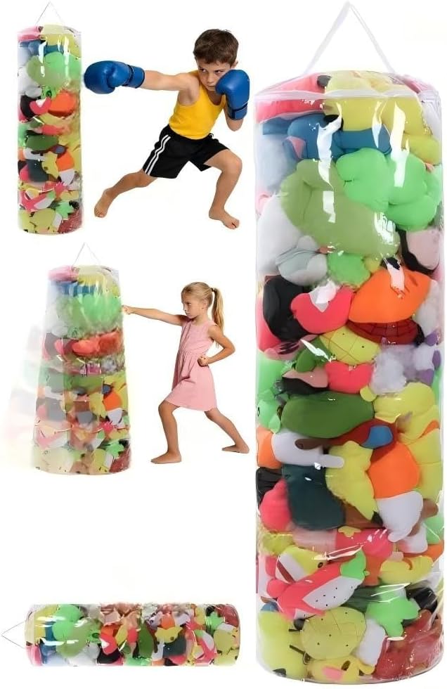 Clear Stuffed Animal Storage Bean Bag Chair Cover - Extra Large 150L, Waterproof & Easy-Clean Toy Organizer with Plastic Window,forNursery, Bedroom, Playroom (Cover Only, No Filler) (F) by Unknown