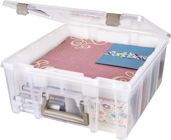 ArtBin 6899AZ Super Satchel Double Deep with Lift-Out Tray Storage Container, Portable Arts & Crafts Organizer with Removable Dividers, Clear - Image 6